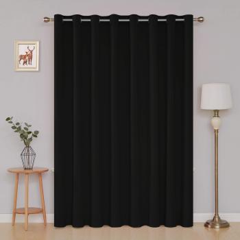 Deconovo Super Soft Eyelet Thermal Insulated Blackout Curtain 100 x 95 Inch Black