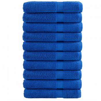 VidaXL Toallas premium 10 uds 100% algodón 100x200 cm 600 gsm Color Azul