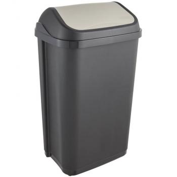 Cubo de Basura KEEPER Swantje, 50 L, Gris Grafito, Tapa Basculante