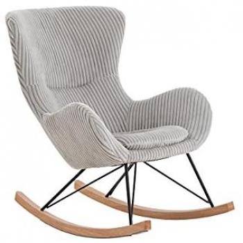 SalesFever Schaukelstuhl aus Strukturstoff mit Cord-Optik, grau