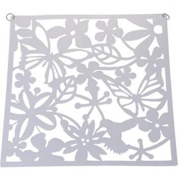4 Pcs Butterfly Bird Flower Hanging Divider Panel Red