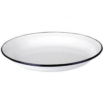 Assiette creuse émaillée blanche 36 cm