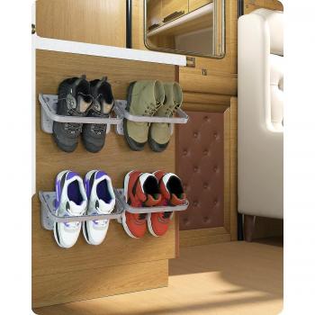 Organisateur de Chaussures Suspendu 4 Pcs Gris