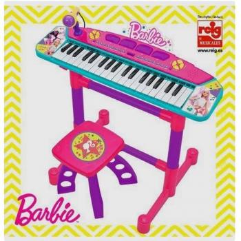 Reig Organo Musical con Pie y Banqueta Barbie 56x51.50x21 cm