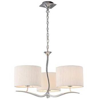 Eve 3-Light E27 Pendant Light, Chrome Finish with Round White Shade