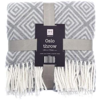 Oslo Grey Patterned Throw – 130cm × 170cm Sofa Cover