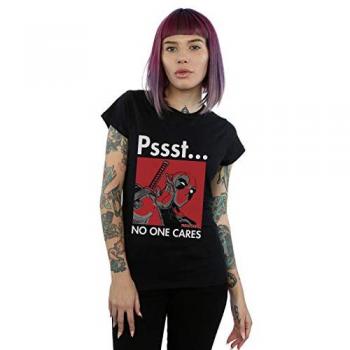 Marvel Ladies Deadpool No One Cares Cotton Tee