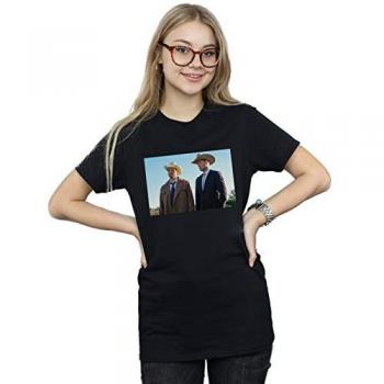 Black Supernatural Cotton Boyfriend Top for Women – Small
