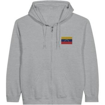 Pixelforma Felpa Unisex con Bandiera Venezuela Grigio Zip
