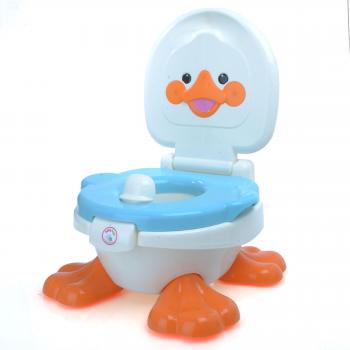 Asiento de entrenamiento para bebé Babyhugs 3 en 1: Silicona, diseño de patito, inodoro, orinal, asiento de escalón con protección contra resbalones y protector de salpicaduras