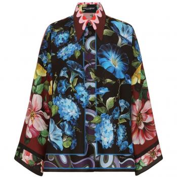 Camicia in seta Dolce&Gabbana con stampa floreale Taglia 38