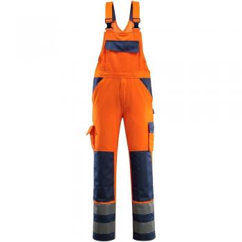 Warnschutz‑Barras Latzhose Mascot – Gr. C50, 82 cm (Orange-Marineblau)