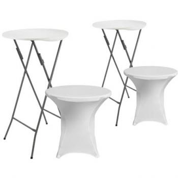 Duo Tavolo Rotondo Pieghevole 61×105 cm + Copertura di Cottura