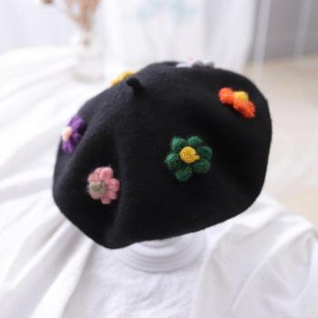 Cute Iridescent Floral Beret for Girls