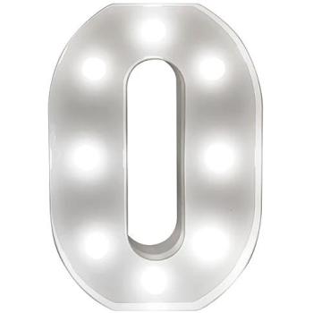 LED 3D Letter O Light – Battery‑Powered, Dual Mounting Options, 14 × 22 cm × 3 cm, White