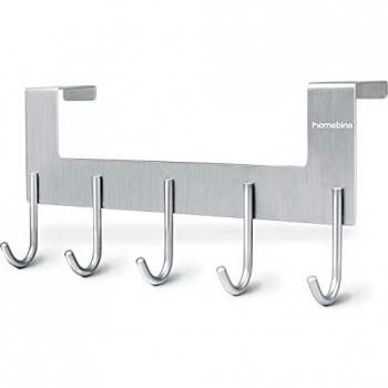 Brushed Finish Over‑Door Storage Hooks
