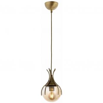 Avonni Lampada Sinka 13cm Vetro e Metallo in Ambra/Oro Antico