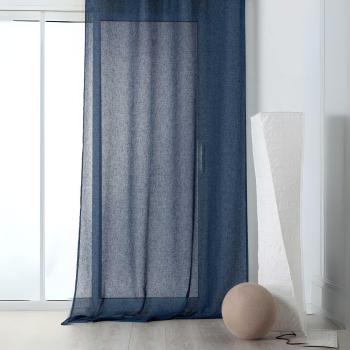 Voilage en Poly-lin Tamisant Bleu Foncé 145x240 cm