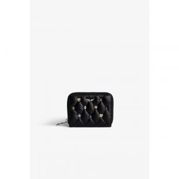 Monedero de Cuero Negro Mini ZV para Mujer