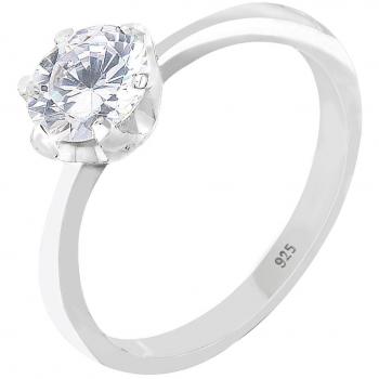925 Silber Elli Solitärring Zirkonia-Kristall weiß