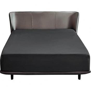 Lenzuolo matrimoniale Bedsure 160x200 microfibra nero con angoli elastici