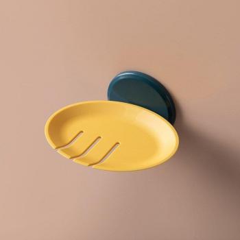 No-Punch Plastic Soap Dish & Drain Storage Box