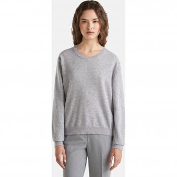 Benetton Frauen Rundhalsausschnitt Pullover, XS (34), Grau