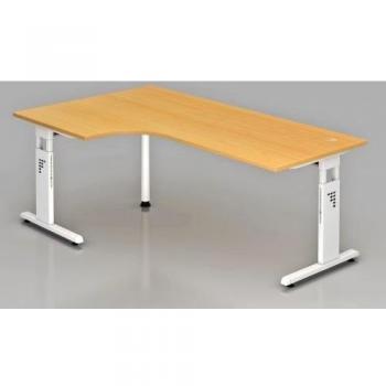 HAMMERBACHER L-Form Schreibtisch 200x120cm Buche/Weiß