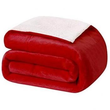 Soft Microfiber Red Reversible Blanket
