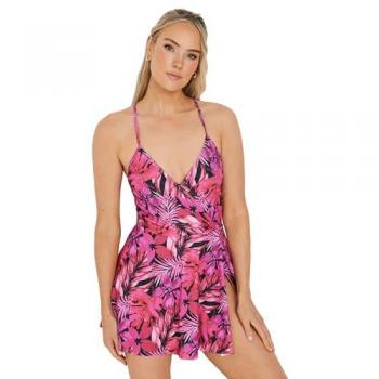 Palm Skirt Swim Dress