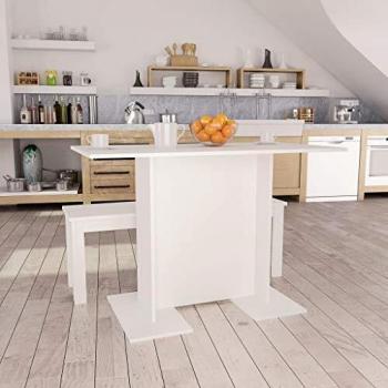 Bureau cuisine table à repas, finition blanche 110 × 60 × 75 cm