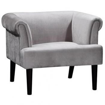 Sessel ATLANTIC HOME COLLECTION Charlie, grau, Samtvelours (100% Polyester)