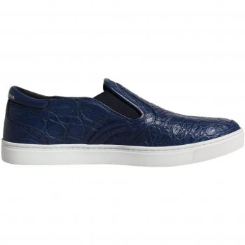 Croc Couture Blue Leather Sneaker – D&G Collection, Size 8
