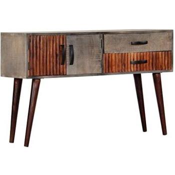 Vidaxl Console Table Grey 120x35x75 cm Solid Rough Mango Wood
