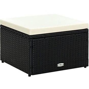 VidaXL Pouf in Polirattan 53x53x30 cm Nero