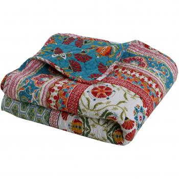 Tango‑Color Thalia Quilted Cotton Throw – 50 x 60