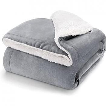 VelvetHug Fleece Throw – Super Fluffy, 200x150cm, Twin/Double, Slate Grey