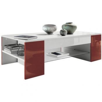 Table de Salon Clip Design Blanc/Bordeaux