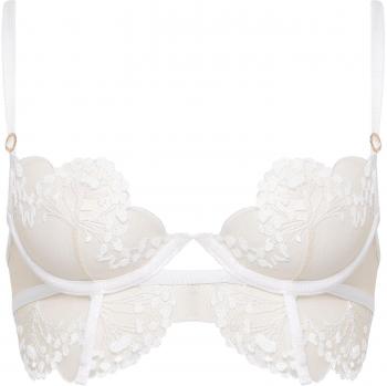 Embroidered Sheer Bra White
