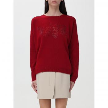 Max Mara Red Stud Embroidered Sweater