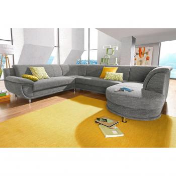 TRENDMANUFAKTUR Wohnlandschaft „Rondo“ (U‑Shape) – Federkern & optional Bettfunktion
