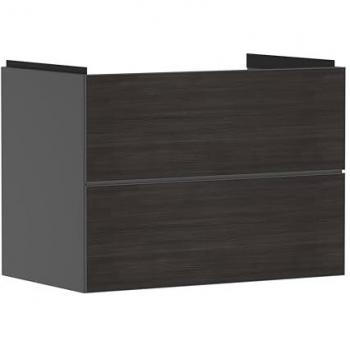 Hansgrohe Xevolos E Waschtischunterschrank 2 Schubladen SoftClose schiefergrau matt Eiche dunkel 780x555x475mm