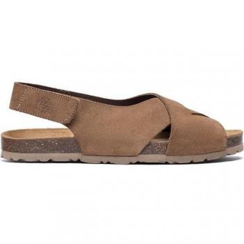 Sandalias planas de mujer de piel