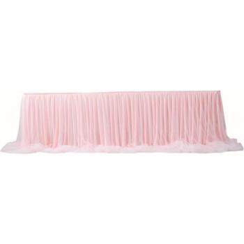 Falda de mesa de tul para decoración nupcial