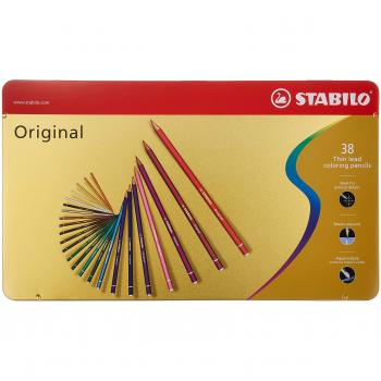 Stabilo Original 38‑Farbset im Metall‑Tasche