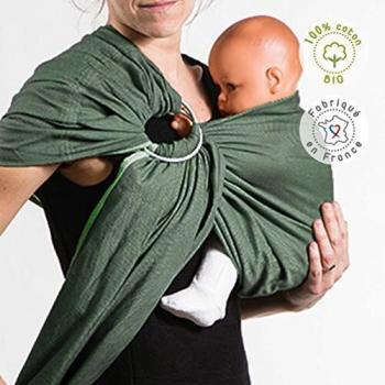 Sling en coton bio Vert Eucalyptus