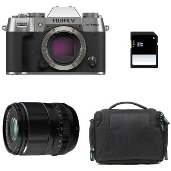 Fujifilm X-T50 Argent + Objectif Fujinon 23mm f/1.4 WR + Sac + Carte SD