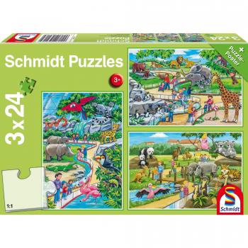 Ein Tag im Zoo 3×24 Teile Puzzle 56218