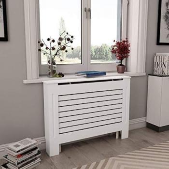 White MDF Radiator Cover 112x19x81.5 cm vidaXL
