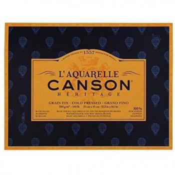 Canson Heritage Cold Pressed Watercolour Pad, 300gsm,16 x12
